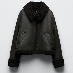 Zara bomber jacket |  Double Faced Shearling Jacket